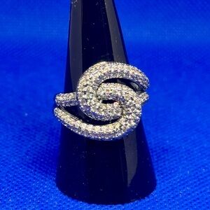 ] Silver Swirl Ring - Bomb Party BP Sunlit Breeze Hematite Ring sz 8